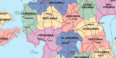 แผนที่ของเอสโทเนียงการเมือง